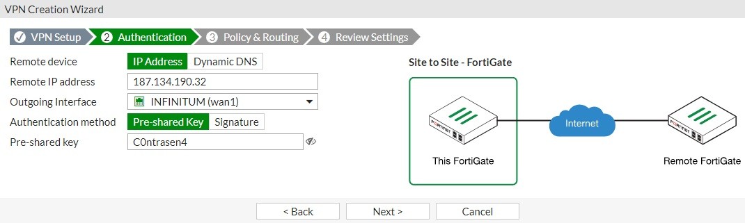 conexion vpn ip publica fortigate