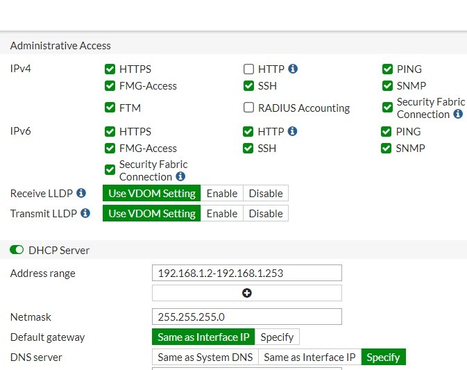 interfaces fortigate configuracion